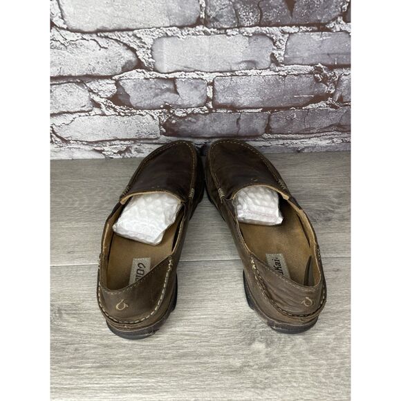 OluKai Moloa Brown Leather Slip On Beach Loafers Casual Shoes Men Sz 8M US/41EU main image 13